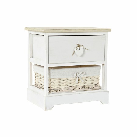 Caisson à Tiroirs DKD Home Decor Naturel Blanc osier Bois de paulownia (40 x 29 x 42,5 cm)