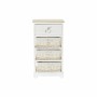 Caisson à Tiroirs DKD Home Decor Blanc Marron Clair osier Bois de paulownia (40 x 29 x 73 cm)