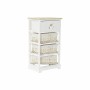 Caisson à Tiroirs DKD Home Decor Blanc Marron Clair osier Bois de paulownia (40 x 29 x 73 cm)