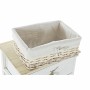 Caisson à Tiroirs DKD Home Decor Blanc Marron Clair osier Bois de paulownia (40 x 29 x 73 cm)