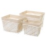 Lot de paniers NATURLIFE Blanc Sable Fer (3 Unités)