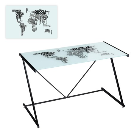 Table d'appoint COUNTRIES WORLD Blanc Noir mat 120 x 60 x 75 cm