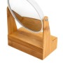 Miroir Grossissant Blanc Naturel Bambou Verre polystyrène 17 x 10 x 25 cm