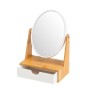 Miroir Grossissant Blanc Naturel Bambou Verre polystyrène 17 x 10 x 25 cm