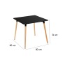 Table Noir Naturel 80 x 80 x 75 cm