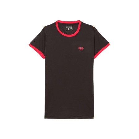 Camiseta de Manga Corta Mujer Nexus CAMIGUIN Negro Rojo