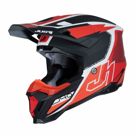 Casco Integral Just1 J-40 Flash Negro Rojo