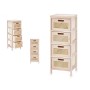 Cajonera GiftDecor Rattan Natural 27 x 73 x 25 cm 4 cajones