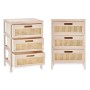 Caisson à Tiroirs GiftDecor Rattan Naturel 40 x 58 x 29 cm 3 tiroirs