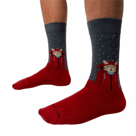 Chaussettes de Sport Jimmy Lion Raining Cat Marron