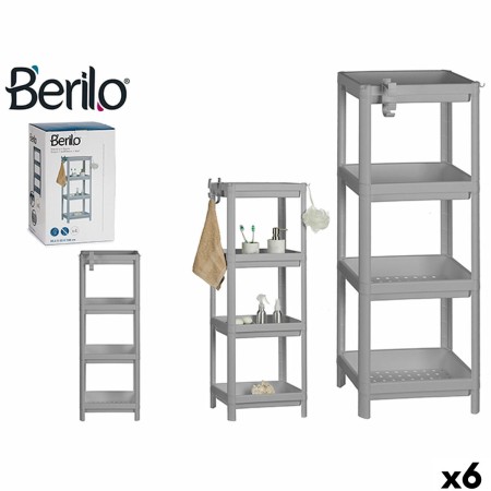 Etagère de salle de bains Berilo BA5080-4-GR Gris polypropylène 35,5 x 100 x 23 cm 6 Unités