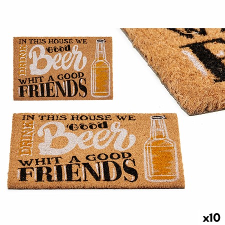 Paillasson GiftDecor Beer Imprimé PVC Fibres de coco 60 x 2 x 40 cm (10 Unités)