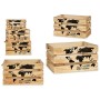 Juego de Cajas Decorativas GiftDecor YY182102C8 Negro Natural Madera 35 x 25 x 18 cm 30 x 20 x 16 cm 40 x 20 x 30 cm (4 Unidades