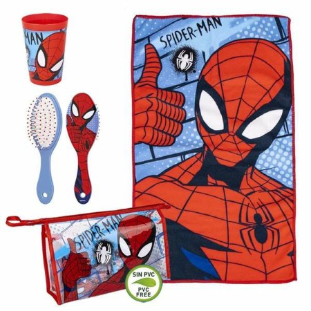 Ensemble de Toilette pour Enfant de Voyage Spider-Man 4 Pièces 23 x 15,5 x 8 cm