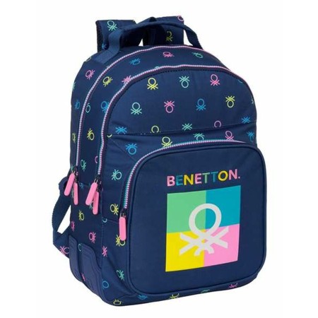 Mochila Escolar Benetton Cool Azul marino 32 x 42 x 15 cm Doble