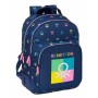 Mochila Escolar Benetton Cool Azul marino 32 x 42 x 15 cm Doble