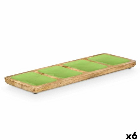 Bandeja con Compartimentos GiftDecor MALI-941 G Verde 46 x 3 x 17 cm (6 Unidades)