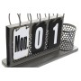 Calendrier de bureau DKD Home Decor Noir Métal Gris clair (26 x 8 x 18 cm)