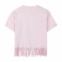 Camiseta de Manga Corta Infantil Stitch Rosa