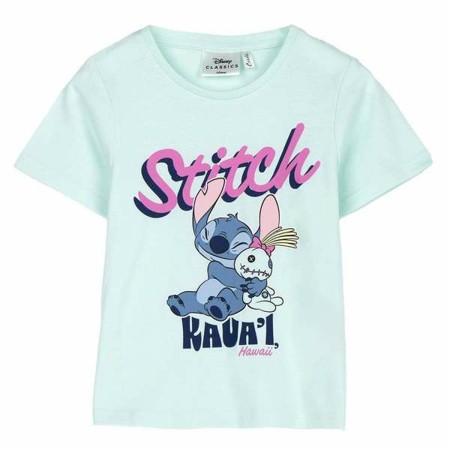 Camiseta de Manga Corta Infantil Stitch Verde