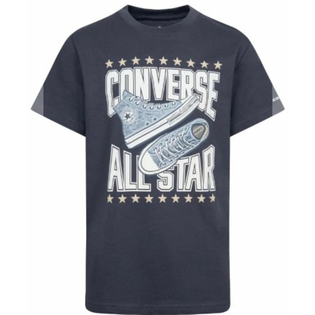 Camiseta de Manga Corta Infantil Converse CNVB SNEAKER ARCH SS TE 9CG192 GDA Gris