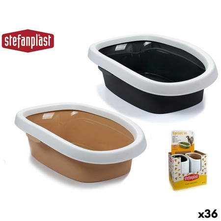 Bac à litière pour chats Stefanplast PR403Q Beige Anthracite Plastique 38,5 x 17 x 58 cm (36 Unités)