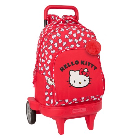 Mochila Escolar Hello Kitty Iconic Blanco Rojo 33 x 45 x 22 cm