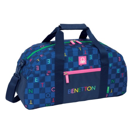 Bolsa de Deporte Benetton Damero Azul marino 50 x 26 x 20 cm