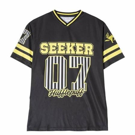 T-shirt à manches courtes homme Harry Potter Hufflepuff Noir