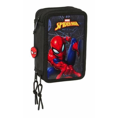 Pochette à crayons triple Spider-Man Attack 12,5 x 19,5 x 5,5 cm
