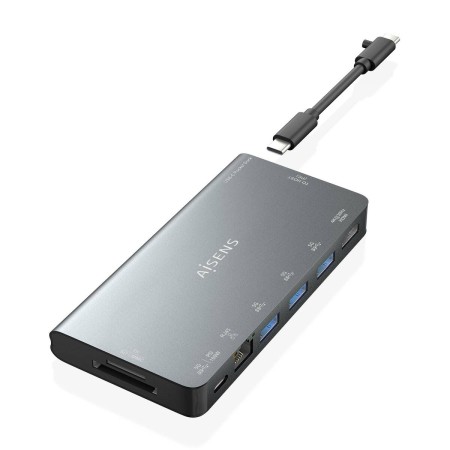 Hub USB Aisens ASUC-8P015-GR Gris Multicouleur