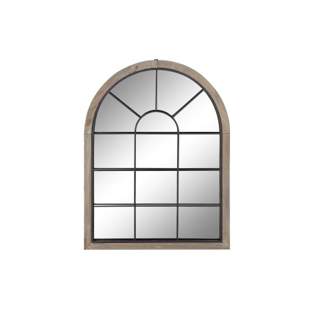 Miroir mural DKD Home Decor Miroir Noir Bois Marron Fenêtres Aluminium Cottage (60 x 2,5 x 80 cm)