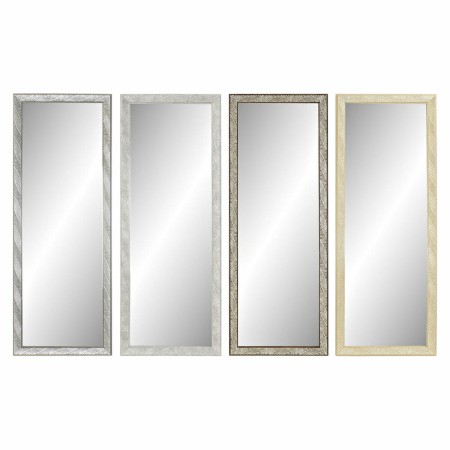 Miroir mural DKD Home Decor Verre Naturel Gris Marron Blanc PS 4 Unités Feuille d'une plante (36 x 2 x 95,5 cm)