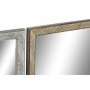 Miroir mural DKD Home Decor Verre Naturel Gris Marron Gris foncé PS 4 Unités Feuille d'une plante (56 x 2 x 76 cm)