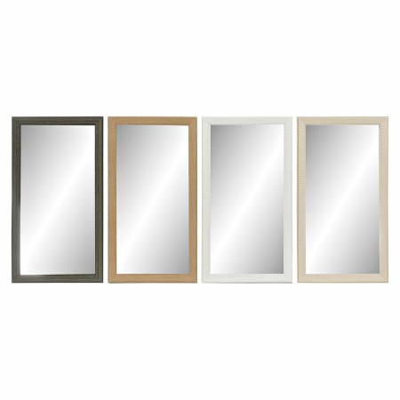 Miroir mural DKD Home Decor Verre Naturel Marron Blanc Gris foncé PS 4 Unités (36 x 2 x 66 cm)