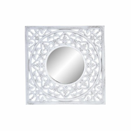 Miroir mural DKD Home Decor Blanc Mandala Arabe Bois MDF Décapé (50 x 1,5 x 50 cm)