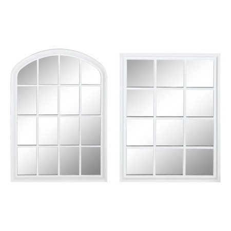 Miroir mural DKD Home Decor Miroir Fenêtres Blanc PP 2 Unités Cottage (55 x 2,5 x 76 cm)