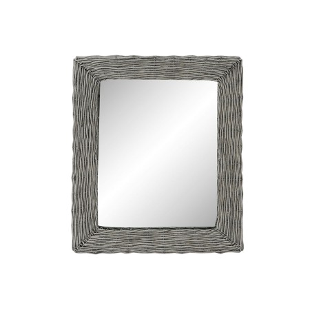 Miroir mural DKD Home Decor Verre Gris osier Cottage (52,5 x 4 x 63 cm)