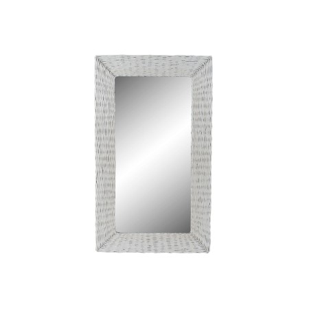 Miroir mural DKD Home Decor Verre MDF Blanc osier Cottage (87 x 147 x 4 cm) (87 x 4 x 147 cm)