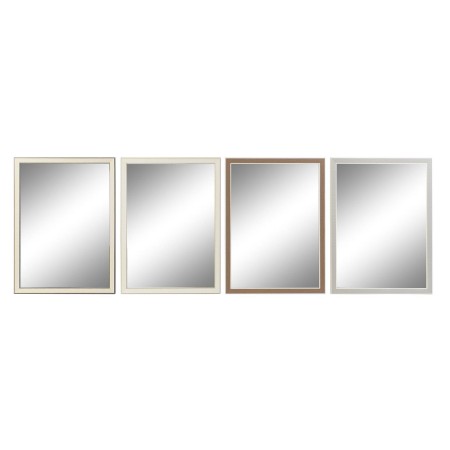 Miroir mural DKD Home Decor Verre Gris Marron Blanc PS Traditionnel 4 Unités (56 x 2 x 76 cm)