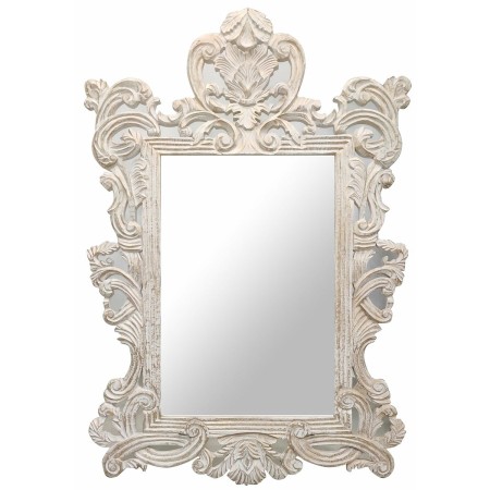 Miroir mural DKD Home Decor Verre Blanc Bois de manguier Décapé (90 x 3 x 135 cm)