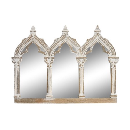 Miroir mural DKD Home Decor Blanc Bois de manguier (76 x 3,8 x 55,8 cm)