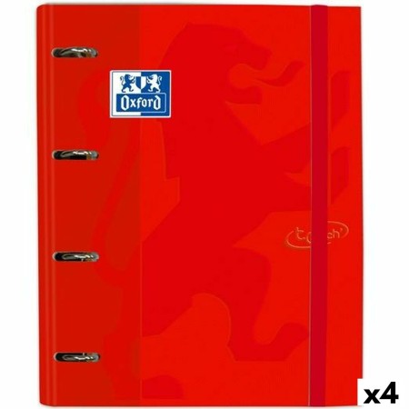 Reliure à anneaux Oxford Touch Europeanbinder Cramoisi A4+ (4 Unités)