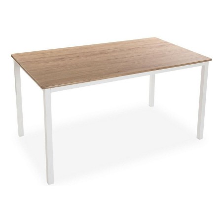 Table de Salle à Manger Blanc Marron Bois MDF (80 x 76 x 140 cm)