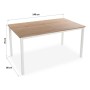 Table de Salle à Manger Blanc Marron Bois MDF (80 x 76 x 140 cm)