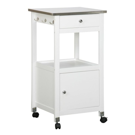 Carrito Verdulero Versa Gris Metal Acero Madera MDF 40 x 88 x 47 cm