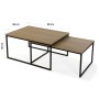 Jeu de 2 tables Versa Lasse 80 x 40 x 60 cm