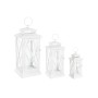 Lanternes DKD Home Decor Verre Métal Blanc (21 x 21 x 51 cm)