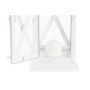 Lanternes DKD Home Decor Verre Métal Blanc (21 x 21 x 51 cm)