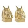 porte-livre DKD Home Decor Doré Rhinocéros Résine Colonial (15 x 7,5 x 14,5 cm)